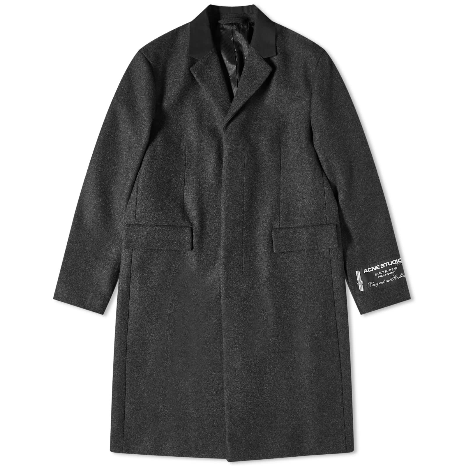 цена Пальто Acne Studios Orkar Classic Melange Wool, цвет Dark Grey Melange