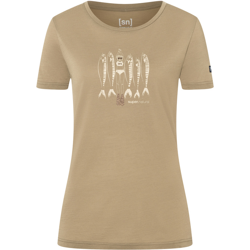 Женская футболка с медными сардинами Super.Natural, бежевый
