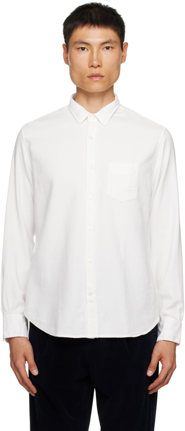 Белая рубашка Officine Generale Lipp шерстяная рубашка officine generale harrison