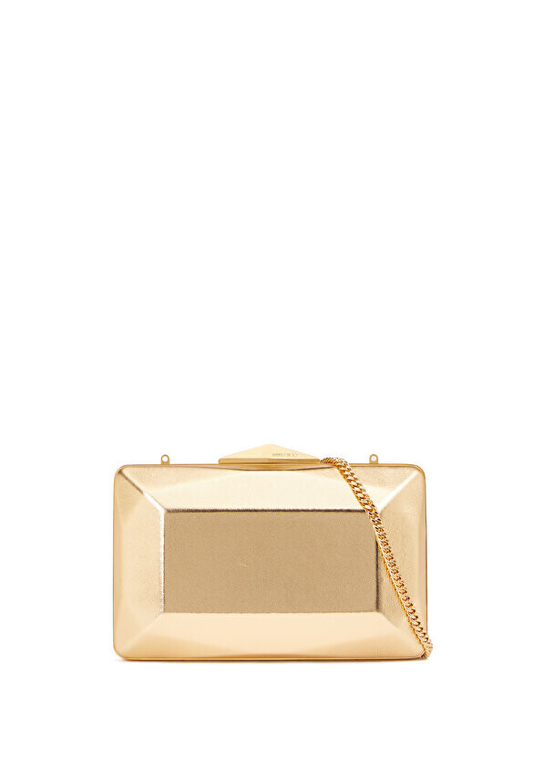

Золотая женская кожаная сумка diamond box Jimmy Choo