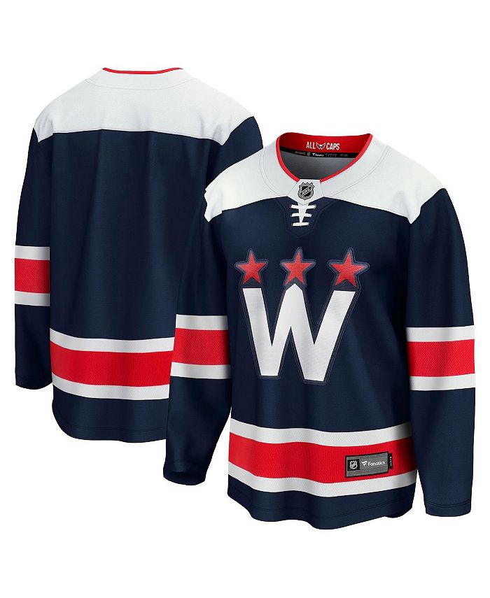 

Мужская фирменная темно-синяя футболка Washington Capitals 2020/21 Alternate Premier Breakaway Fanatics, цвет Navy