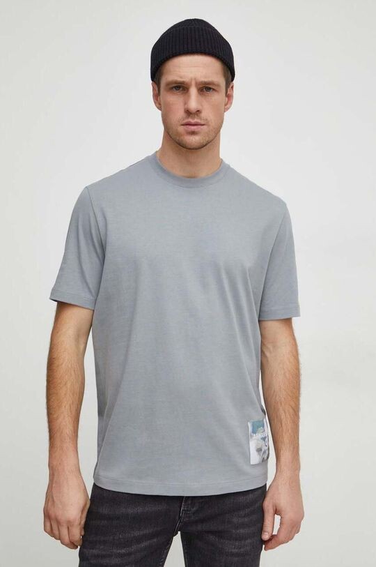 

Хлопковая футболка Armani Exchange, серый