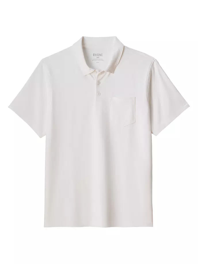 Рубашка-поло из смесового хлопка Slub Rhone, белый
