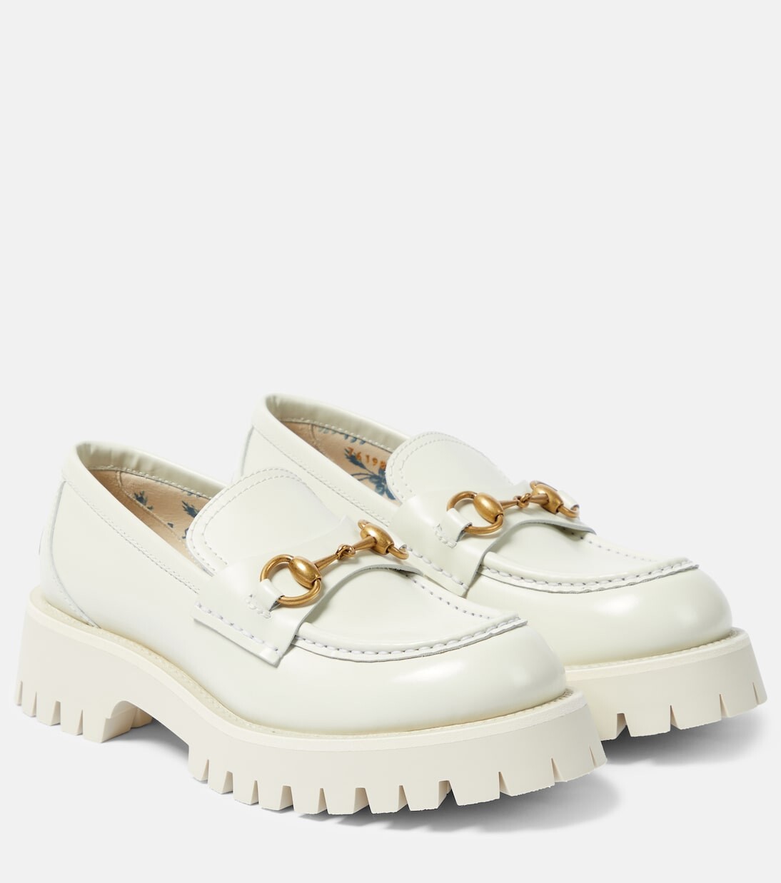 

Кожаные лоферы horsebit Gucci, белый