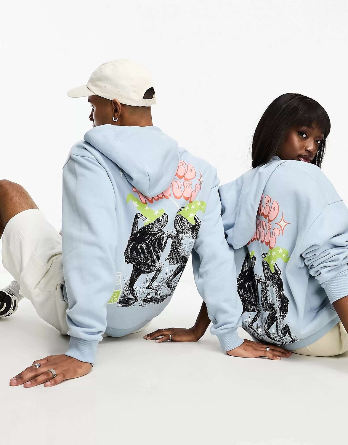 

Синяя толстовка унисекс с принтом унисекс ASOS CROOKED TONGUES, Синий