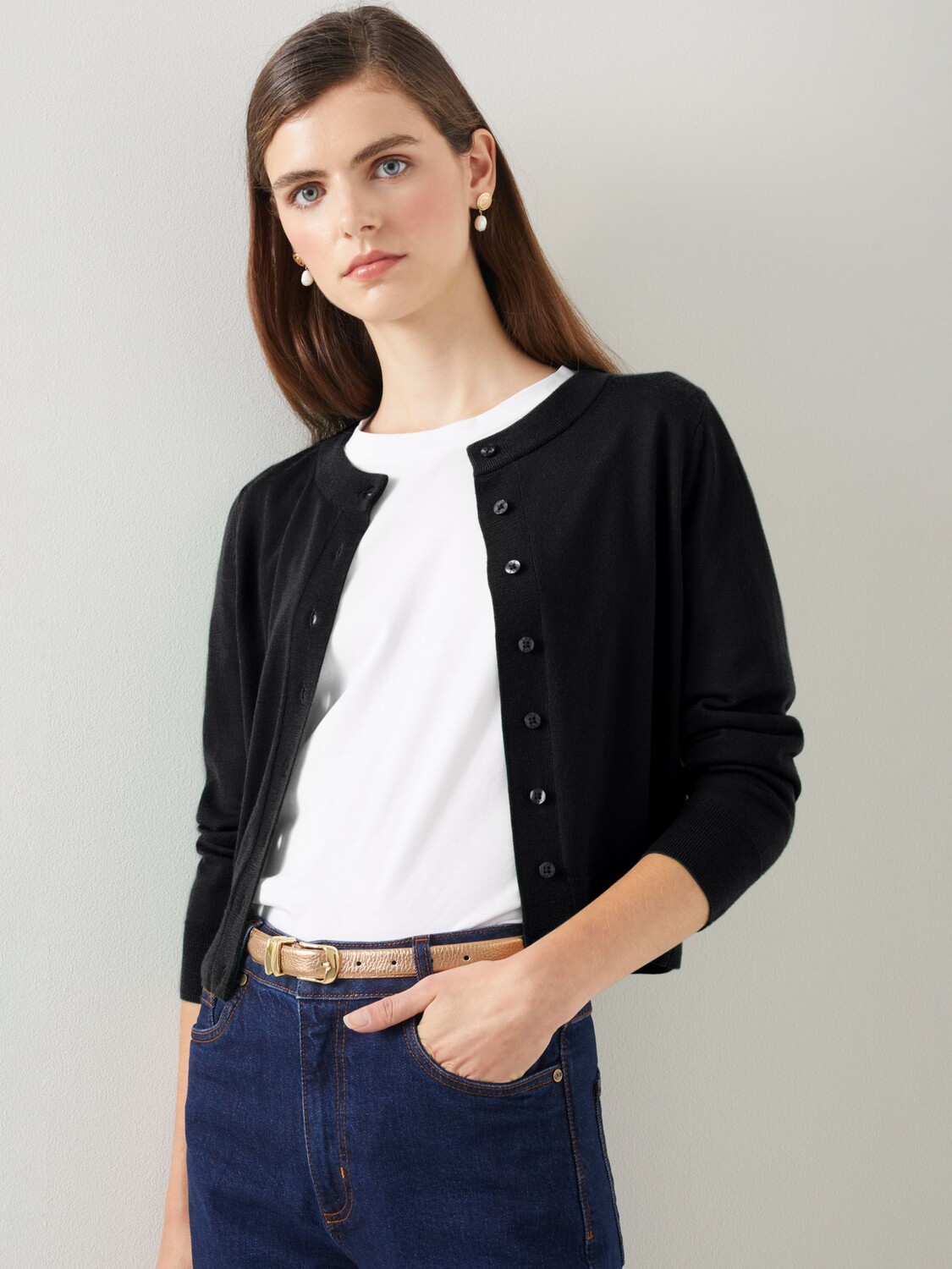 

Кардиган LKBennett Connie из мериносовой шерсти, черный