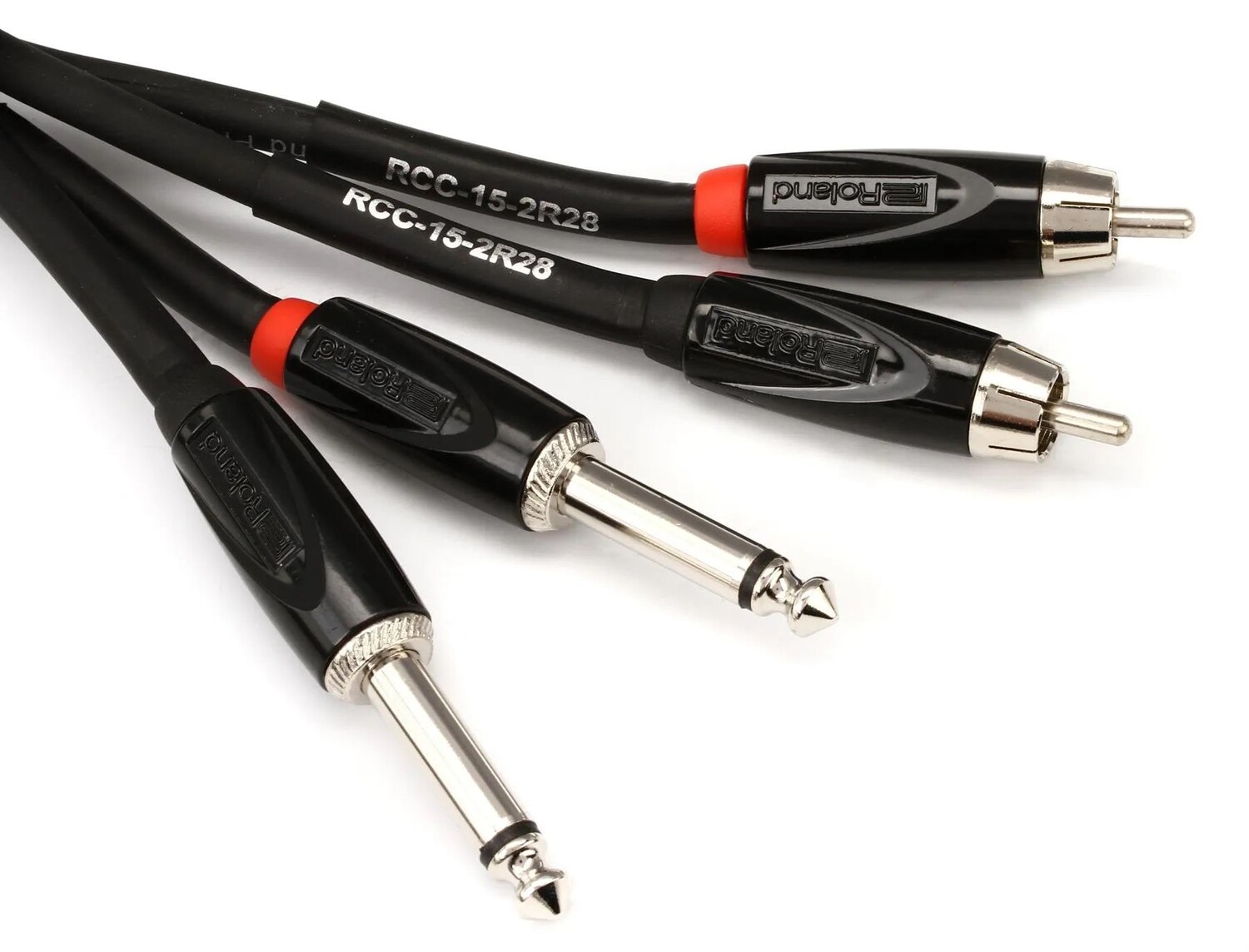 

Roland RCC-15-2R28 Двойной соединительный кабель 1/4 дюйма TS «папа» — «папа» RCA — 15 футов