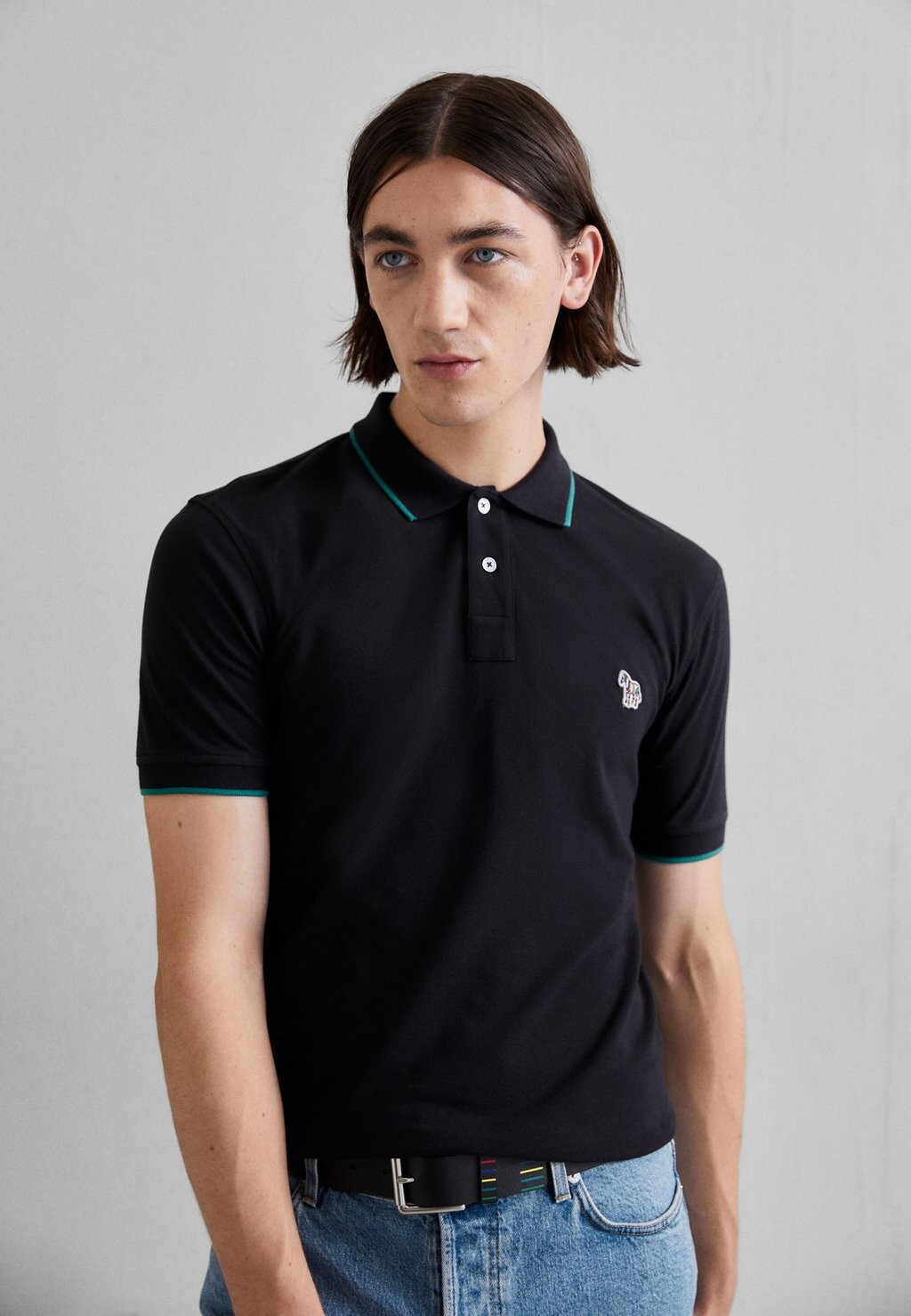 

Поло SLIM BADGE PS Paul Smith, черный