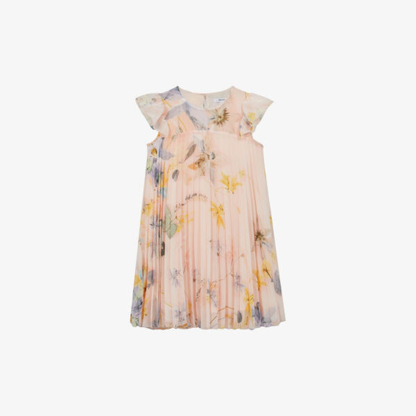 

Тканое платье Sade с цветочным принтом 4–14 лет Reiss, розовый