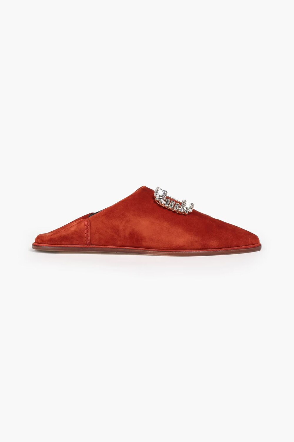 

Замшевые тапочки Bab с кристаллами Roger Vivier, цвет Tan