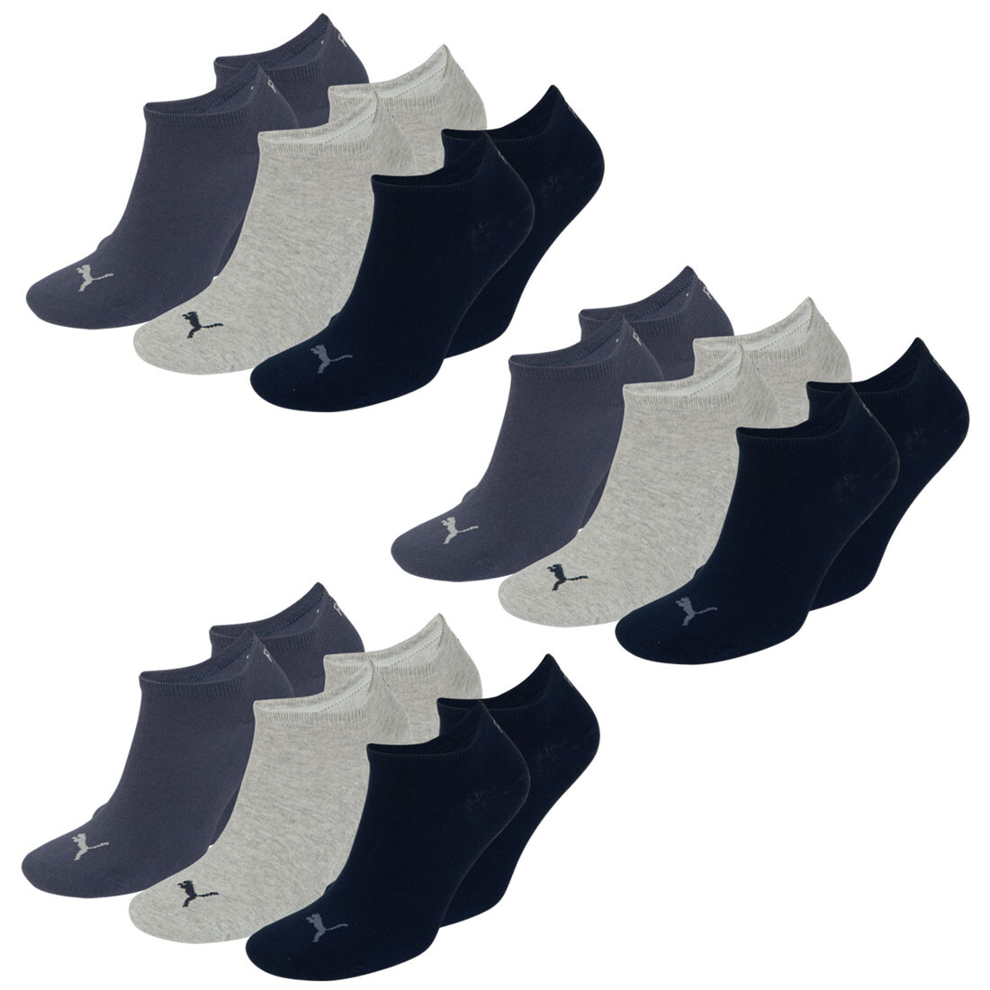 

Носки Puma Füßlinge 9 шт, цвет Navy/Grau/Blau