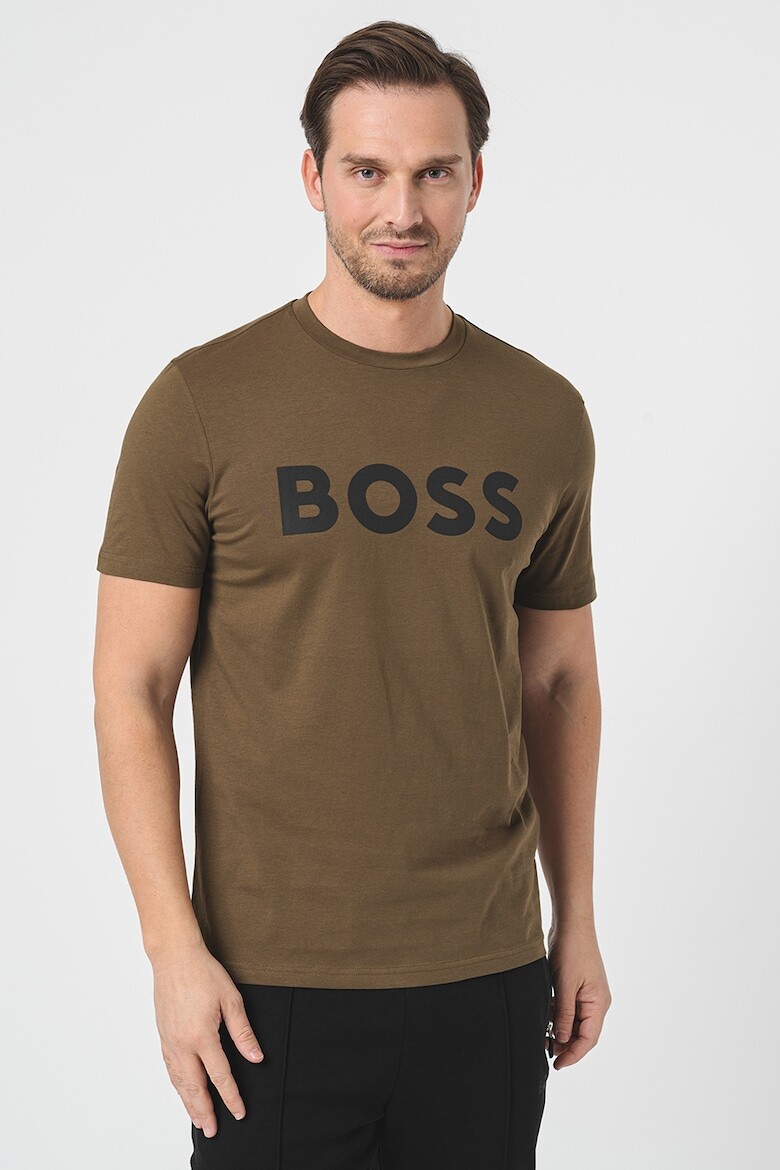 

Хлопковая футболка Thinking с логотипом Boss, черный