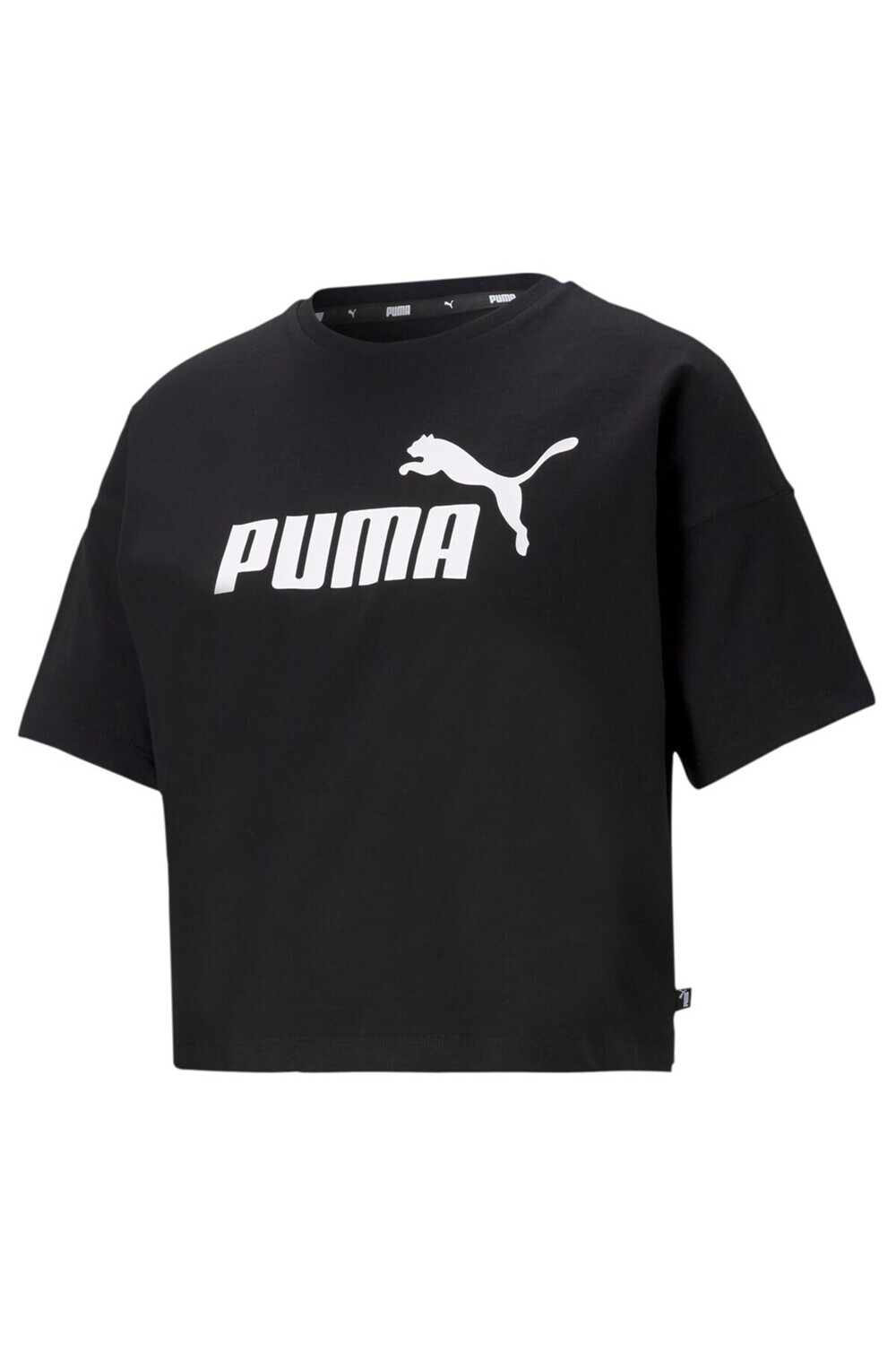 

Укороченная женская футболка с логотипом Ess Puma, черный