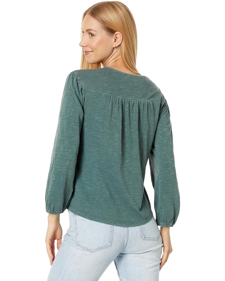 

Топ Lucky Brand Cutwork Peasant Top, цвет Balsam Green