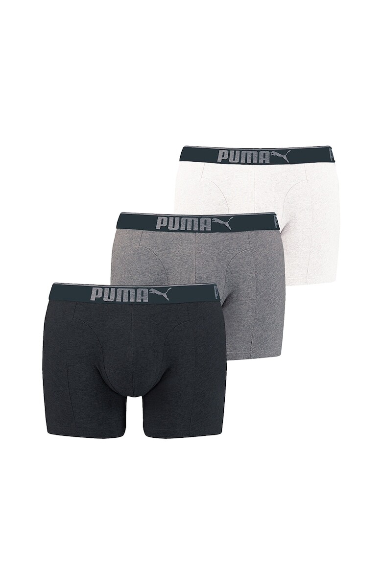 

Боксеры с логотипом на поясе - 3 пары Puma, серый