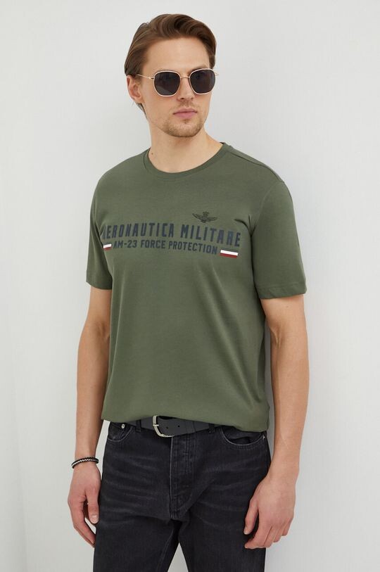 

Хлопковая футболка Aeronautica Militare, зеленый
