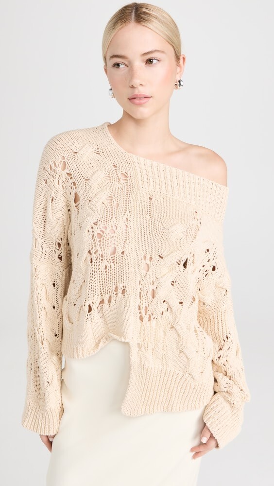 

Свитер Róhe Cable Knitted Patchwork, кремовый