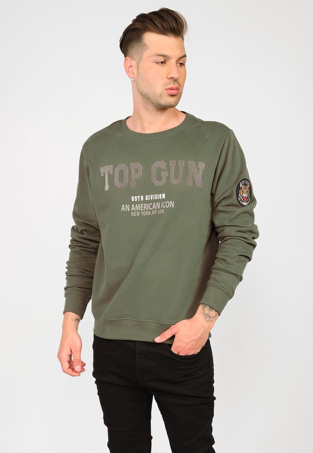

Толстовка с капюшоном TOP GUN, оливковый