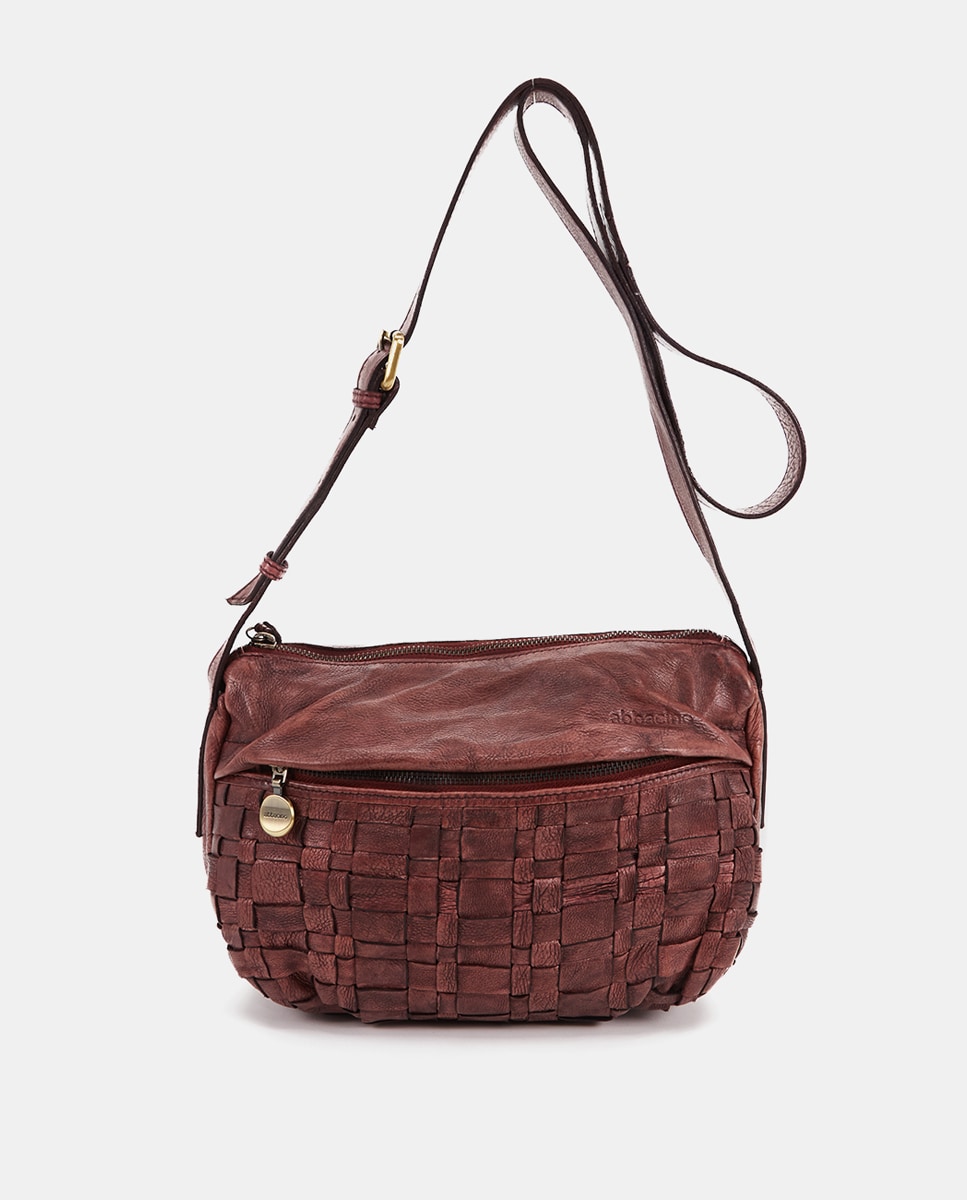 Женская бордовая кожаная сумка через плечо Wonderland с плетеной отделкой Abbacino, бордо сумка женская adel бордо