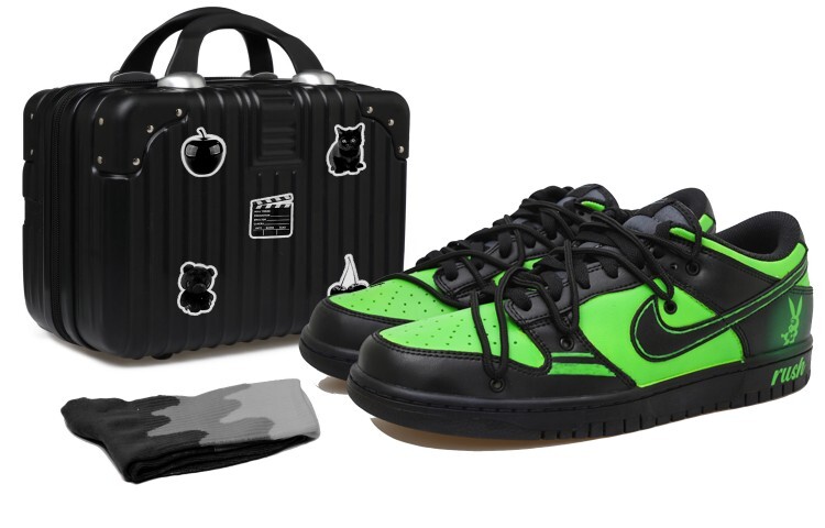 

Кроссовки для скейтбординга Dunk мужские низкие черные/зеленые Nike