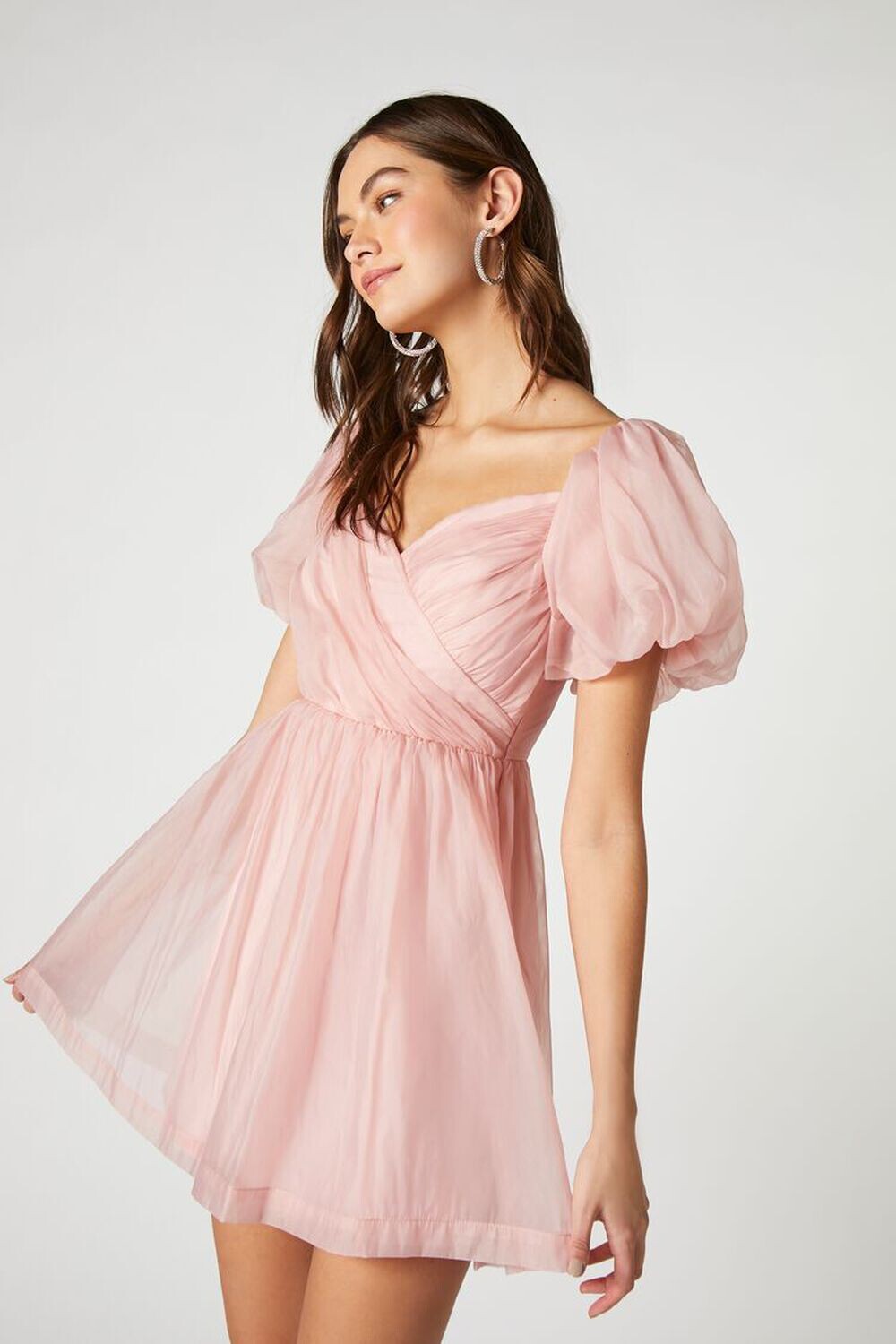

Шифоновое мини-платье Sweetheart Forever 21, розовый