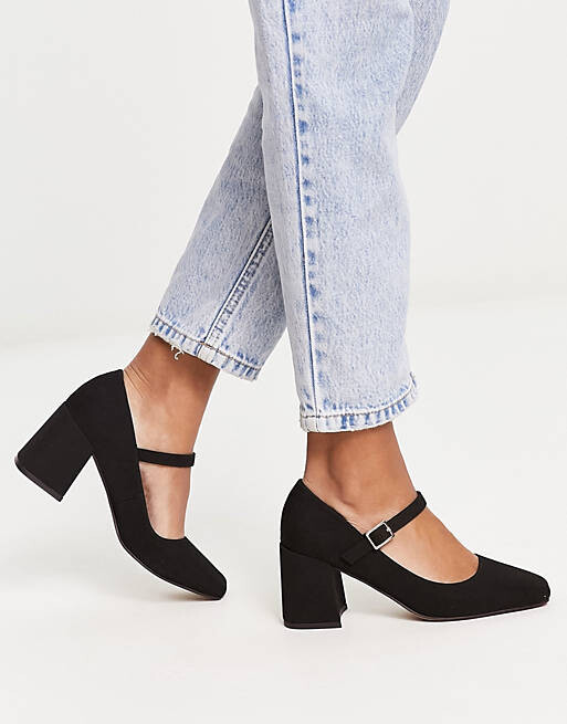 

Черные туфли на среднем каблуке ASOS DESIGN Selene Mary Jane