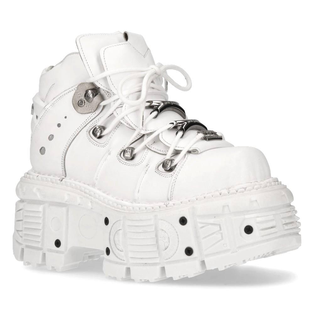 Кожаные ботинки унисекс New Rock в стиле готический панк — M-TANK106-C1, белый