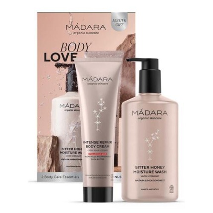 

Подарочный набор Madara Organic Natural Body Love Duo — увлажняющий и очищающий крем для тела, Mádara