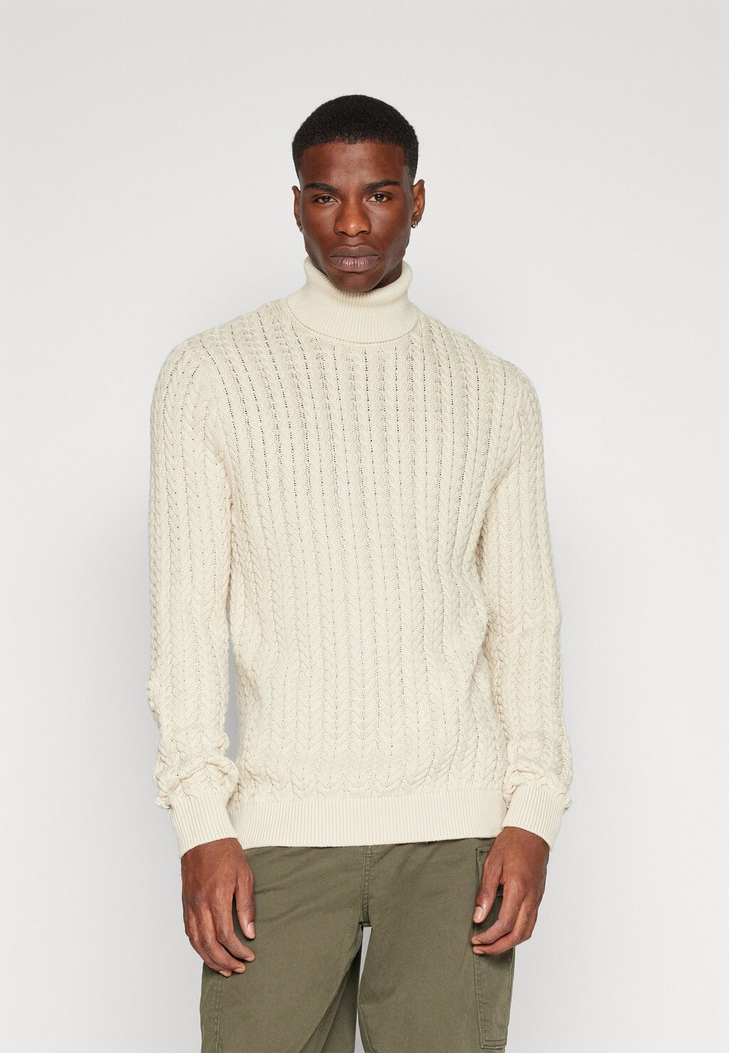 

Свитер Slhbrai Cable Roll Neck Selected, цвет oatmeal