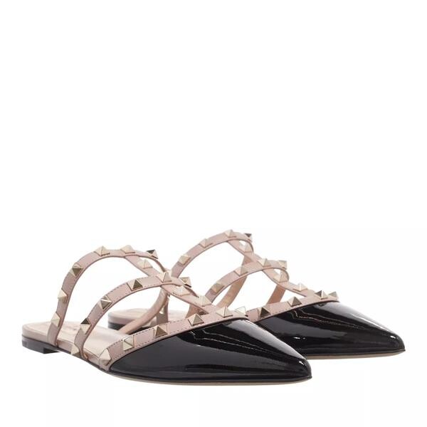 

Туфли rockstud mules patent leather powder Valentino Garavani, черный
