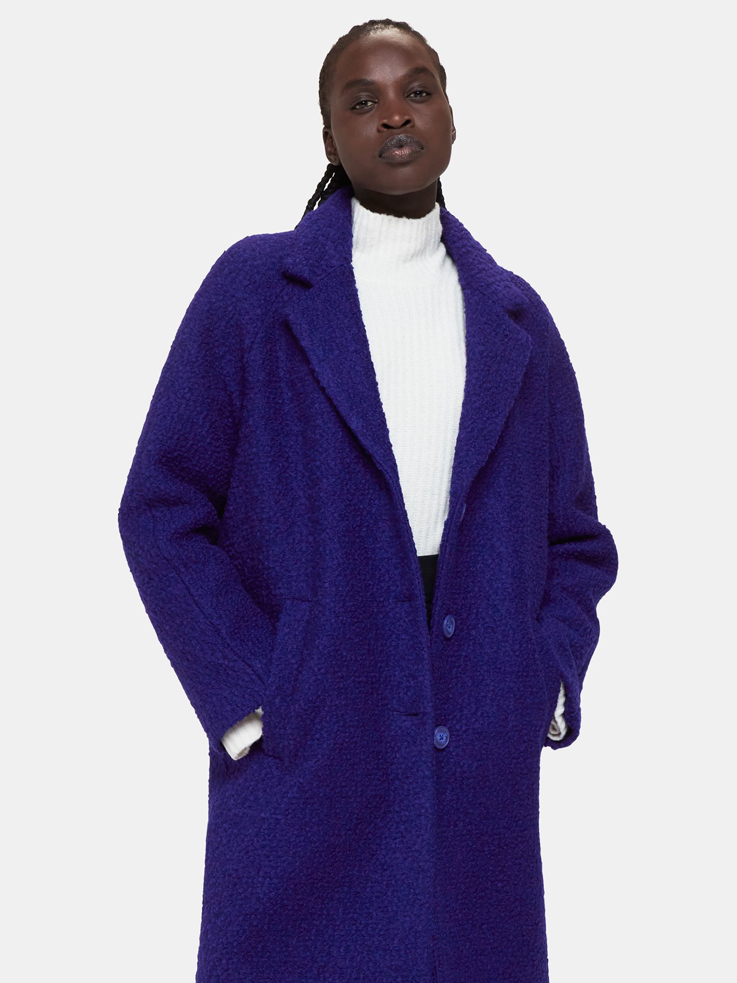 Пальто из смесовой шерсти Anita из букле Whistles, синий