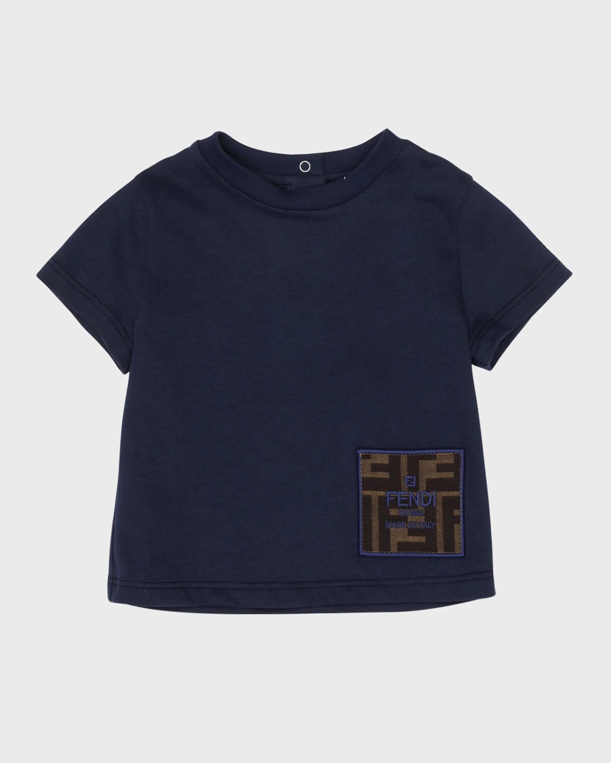 

Детская футболка с квадратным коротким рукавом FF, размер 6–24 м Fendi, цвет Navy
