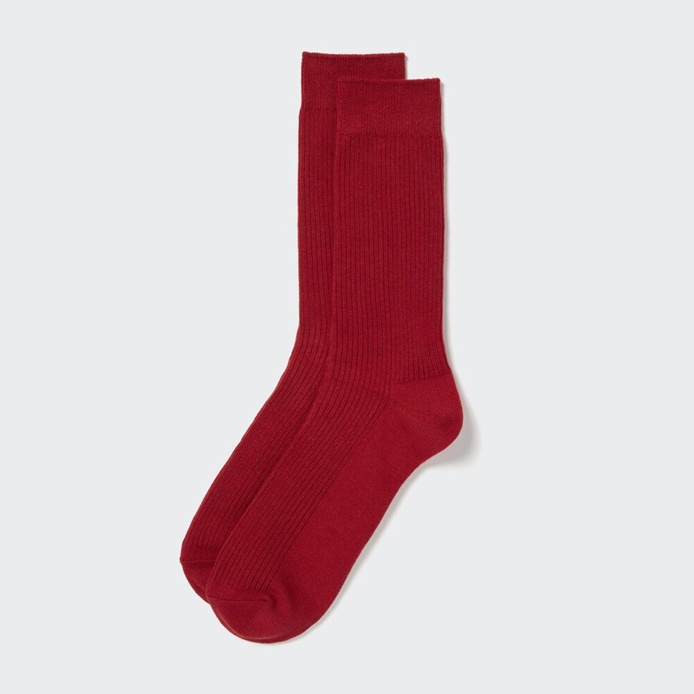 

Мужские носки Uniqlo однотонные, бордово-красный