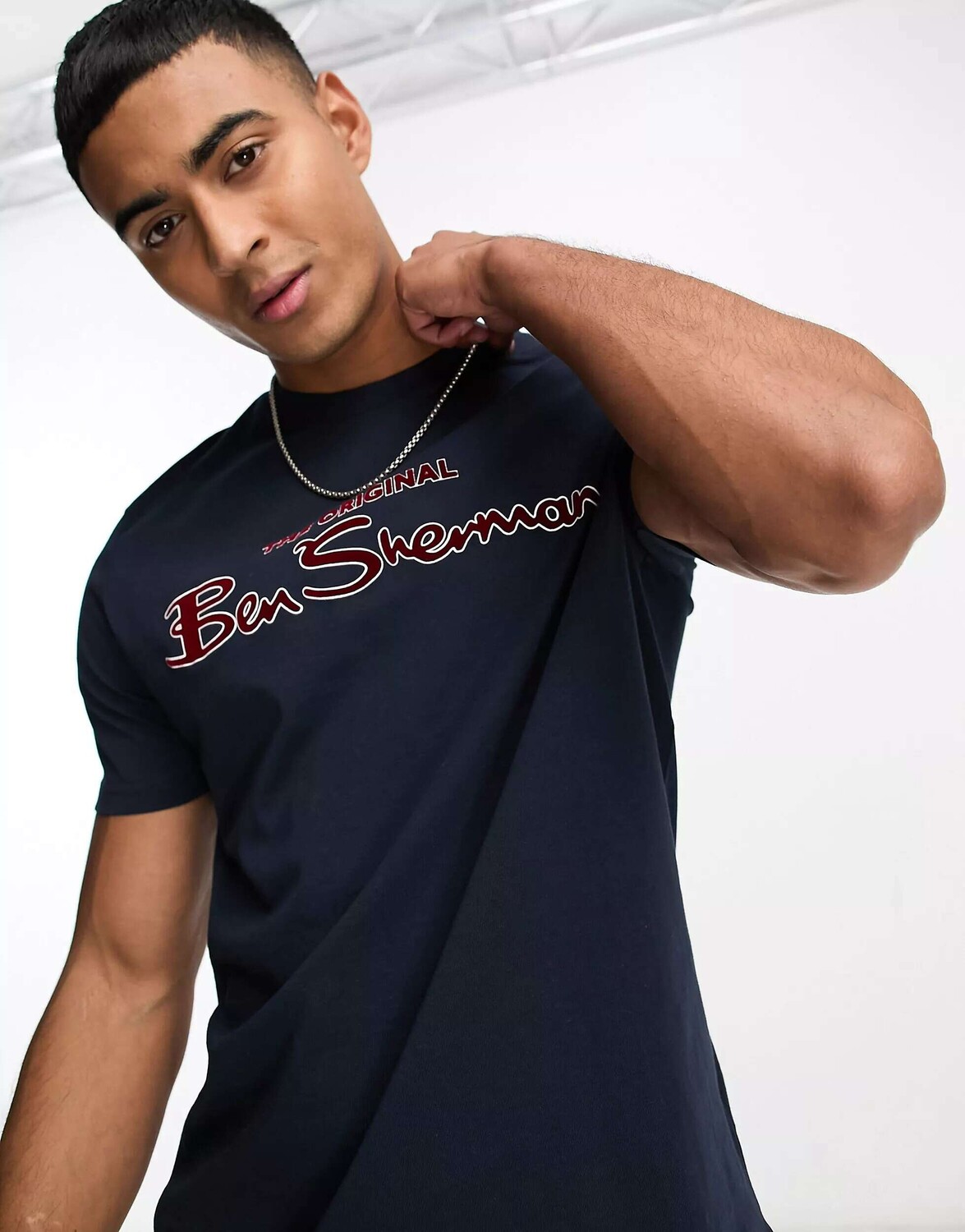 

Темно-синяя футболка с короткими рукавами и логотипом Ben Sherman, Синий