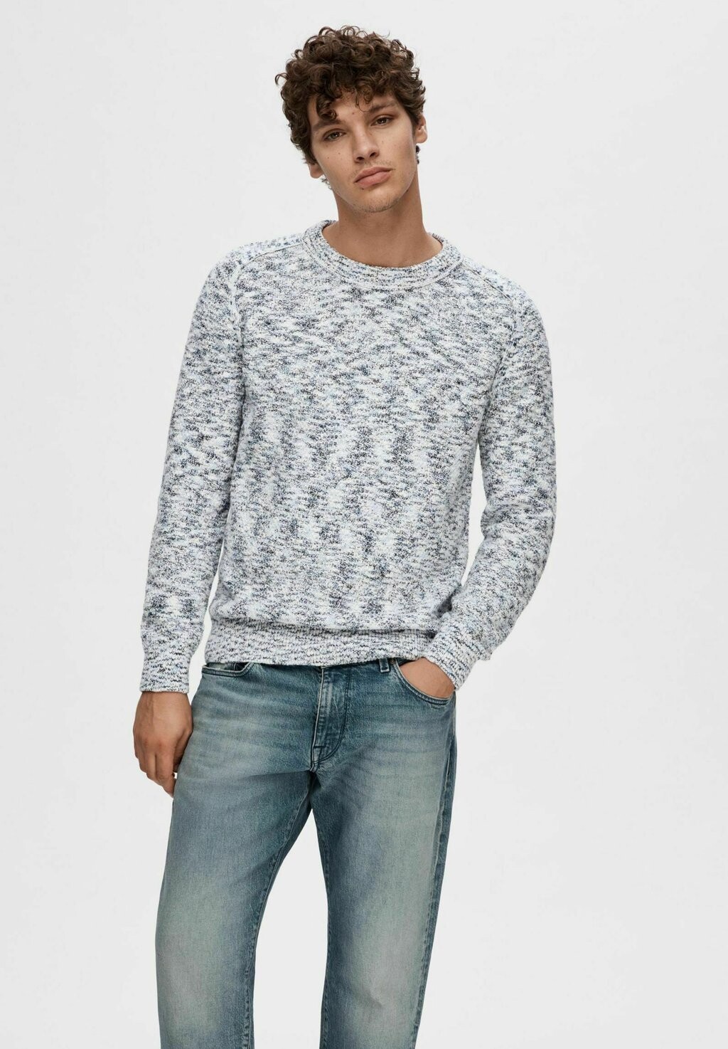 

Свитер Paw Ls Structure Crew Neck Selected, цвет blue depths