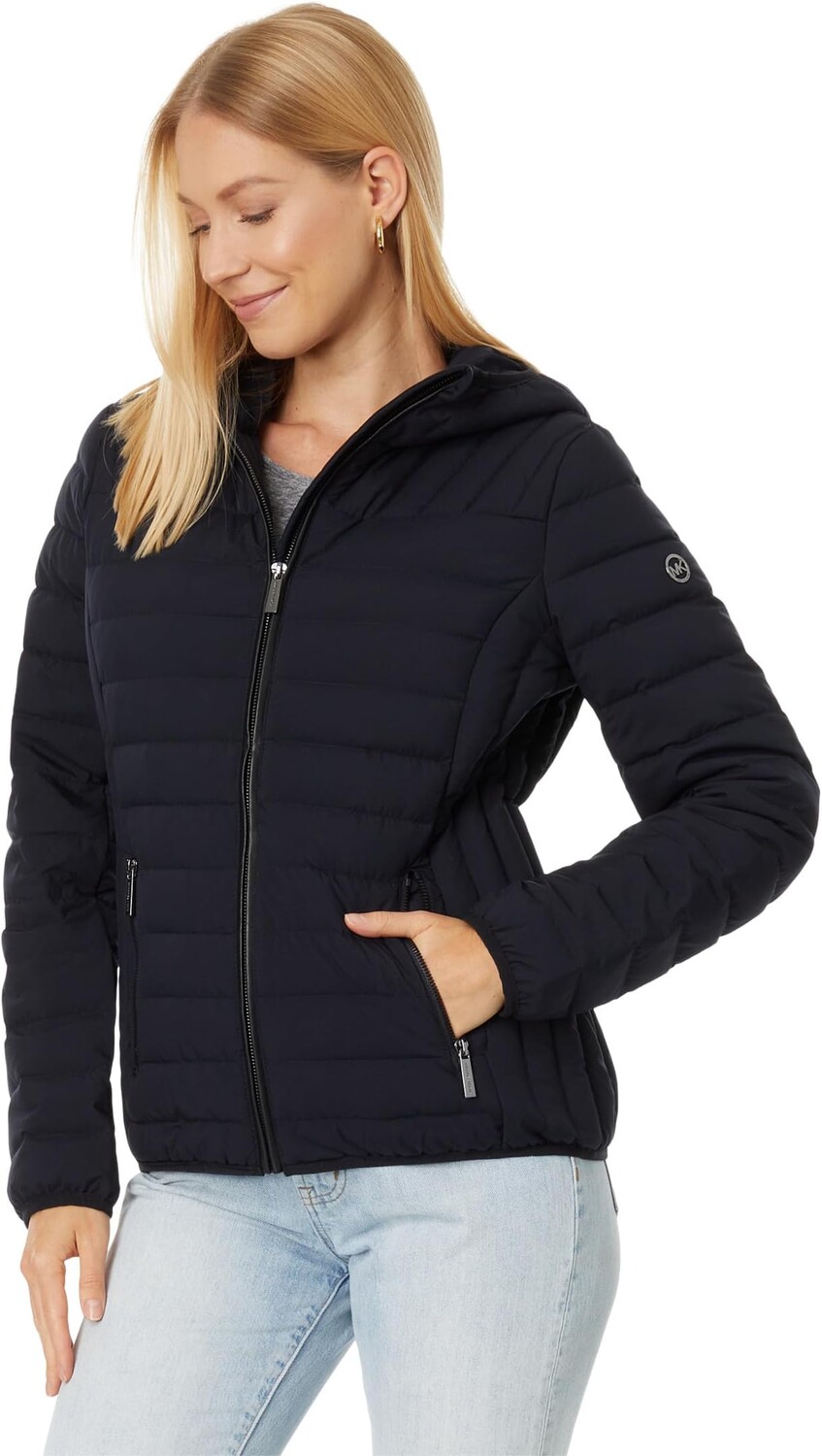 

Куртка Zip Front Stretch Down M823256QSF MICHAEL Michael Kors, темно-синий