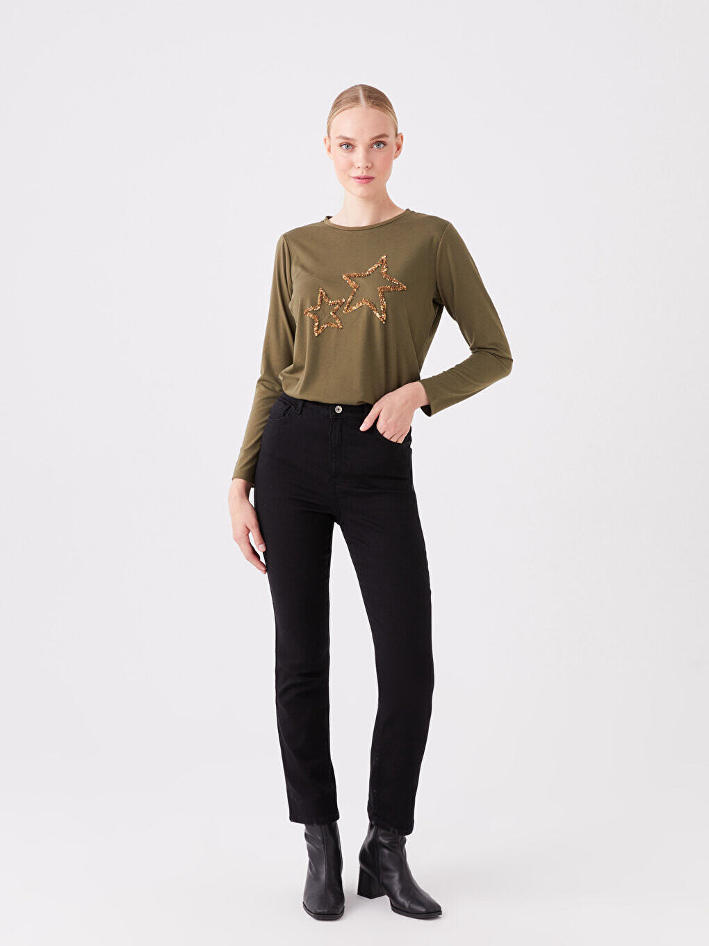 

Женские джинсовые брюки узкого кроя LCWAIKIKI Basic, черный