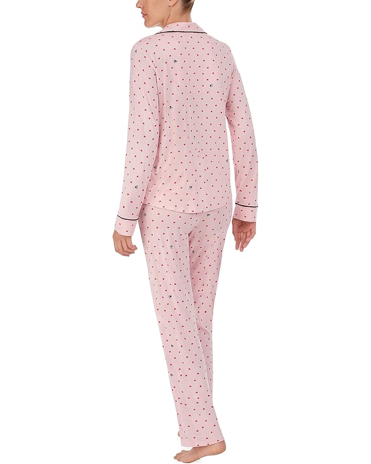 Пижамный комплект DKNY Long Sleeve Notch Collar Pajama Set, цвет Rose Hearts