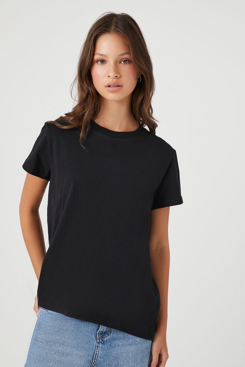 

Удлиненная футболка High-Low Forever 21, черный