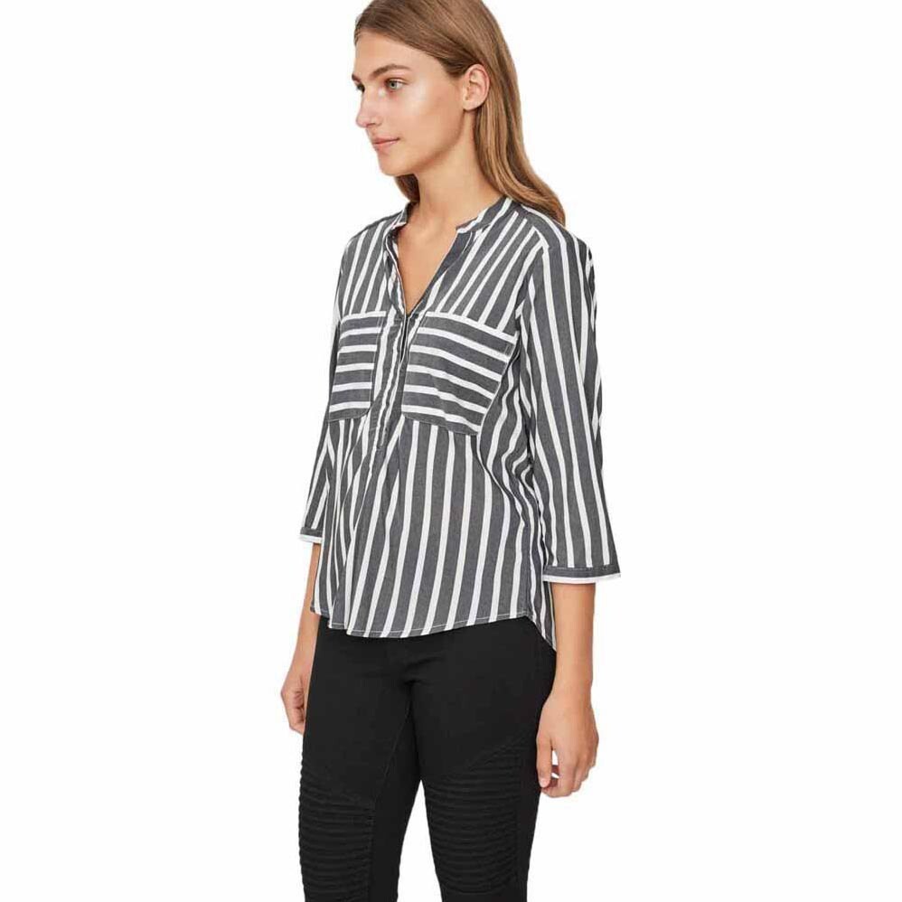 

Рубашка Vero Moda Erika Stripe 3/4, черный
