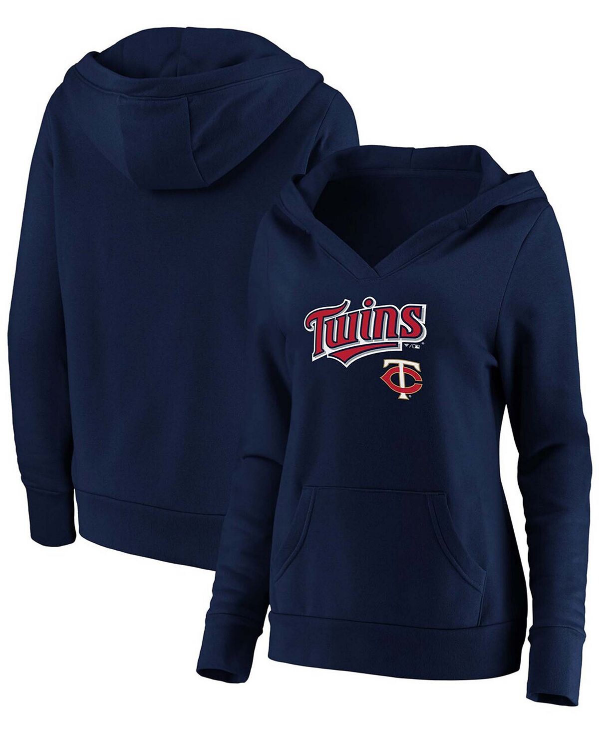 

Темно-синий пуловер с v-образным вырезом размера плюс Minnesota Twins Core Team, толстовка с капюшоном Fanatics, темно-синий