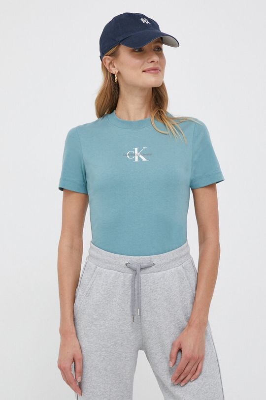 

Хлопковая футболка Calvin Klein Jeans, синий