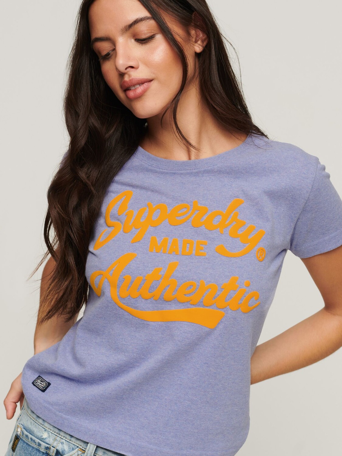 

Футболка с неоновым рисунком Superdry Archive, фиолетовый меланж