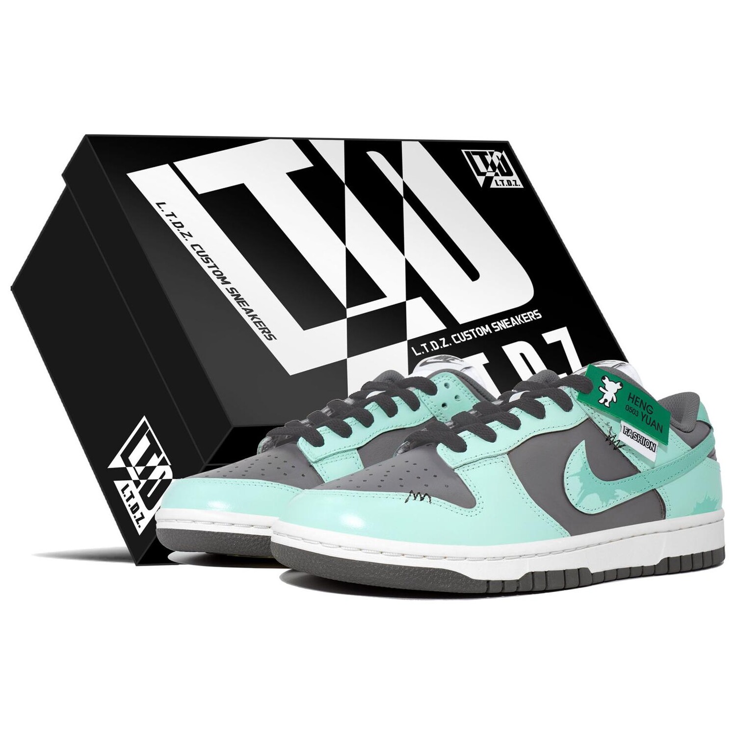 

Кроссовки Nike Dunk Skateboarding Shoes Women's Low-top Blue, серый