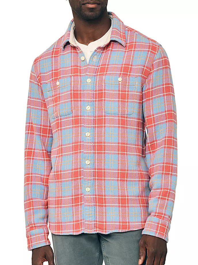 

Верхняя рубашка в клетку для серфинга Faherty Brand, цвет brick river