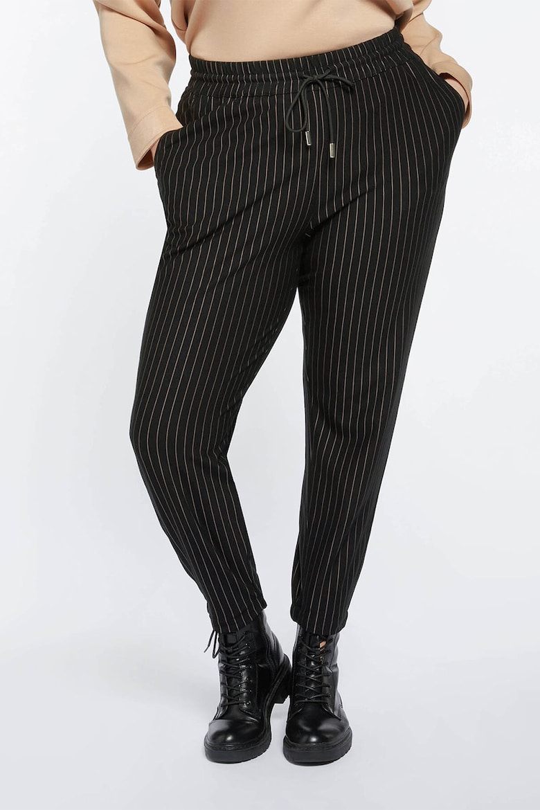 Полосатые зауженные брюки Fiorella Rubino, черный брюки fiorella rubino бежевый