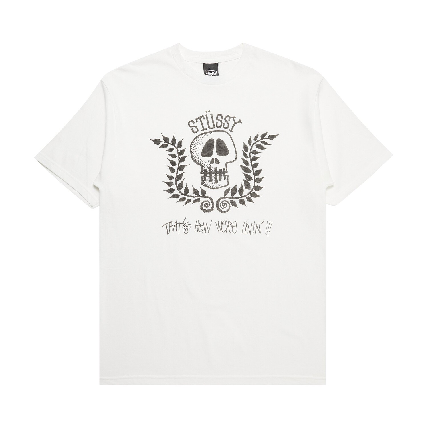 

Футболка Stussy Skull Wreath, белая, Белый