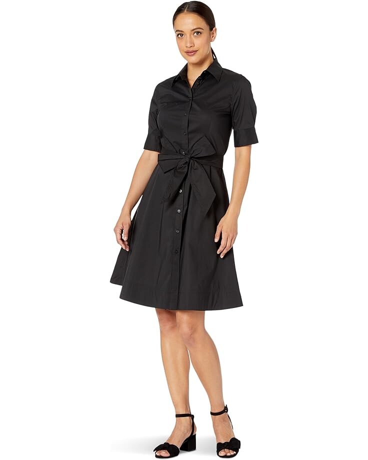 

Платье LAUREN Ralph Lauren Petite Cotton-Blend Shirtdress, черный