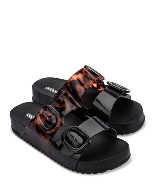

Женские уютные шлепанцы без шнуровки с пряжками Melissa, цвет Black