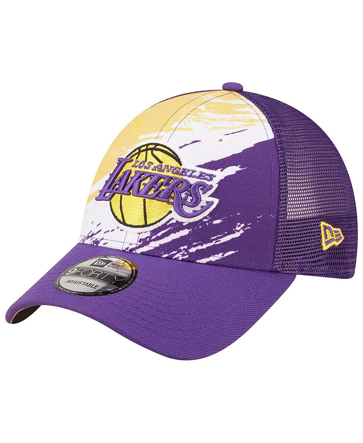 Мужская фиолетовая кепка Los Angeles Lakers Marble 9FORTY Trucker Snapback New Era